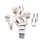 Klemperle - crimp perle. "Rør". Forsølvet. 3 mm. 70 stk.